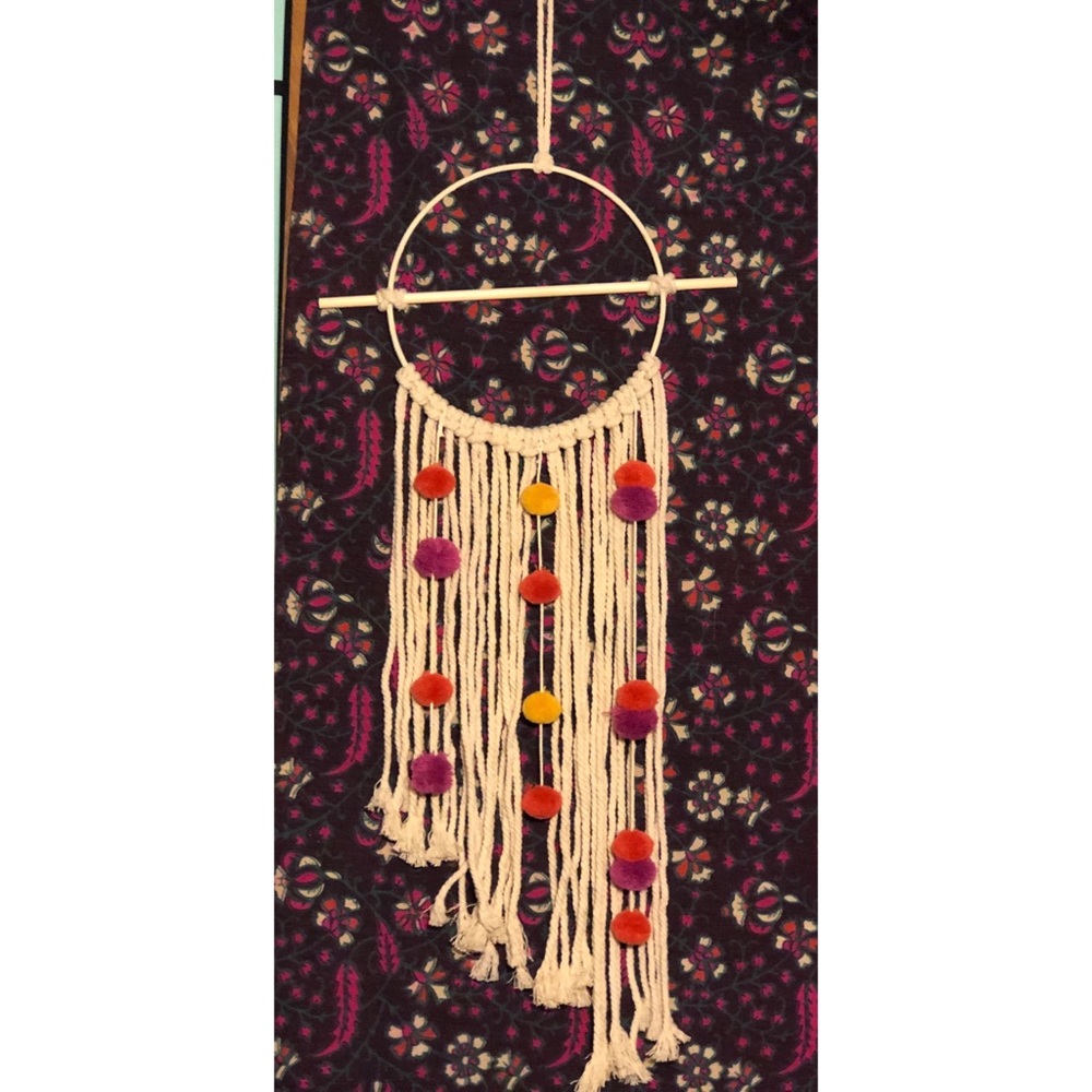 🏠 Home • Pom Pom Tassle Macrame Wall Hanging